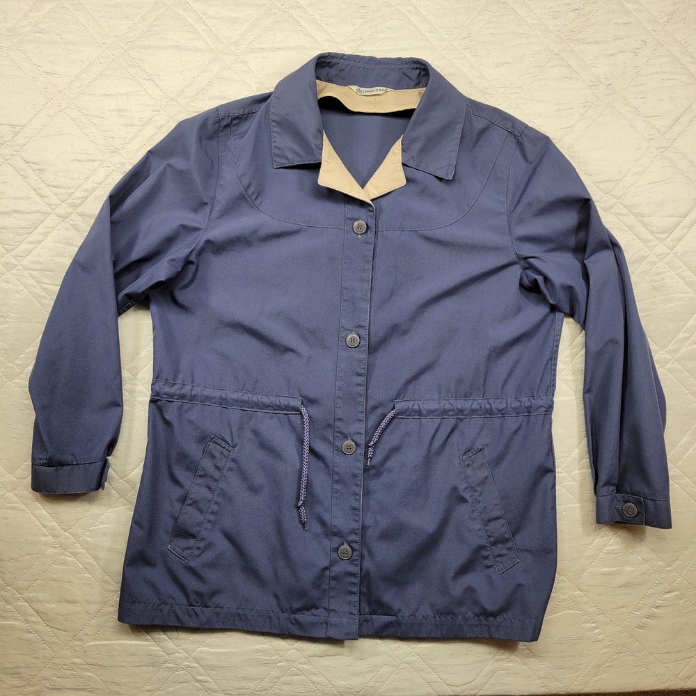 London Fog womens blue‎ 4 button shirt jacket size 13/14 REG